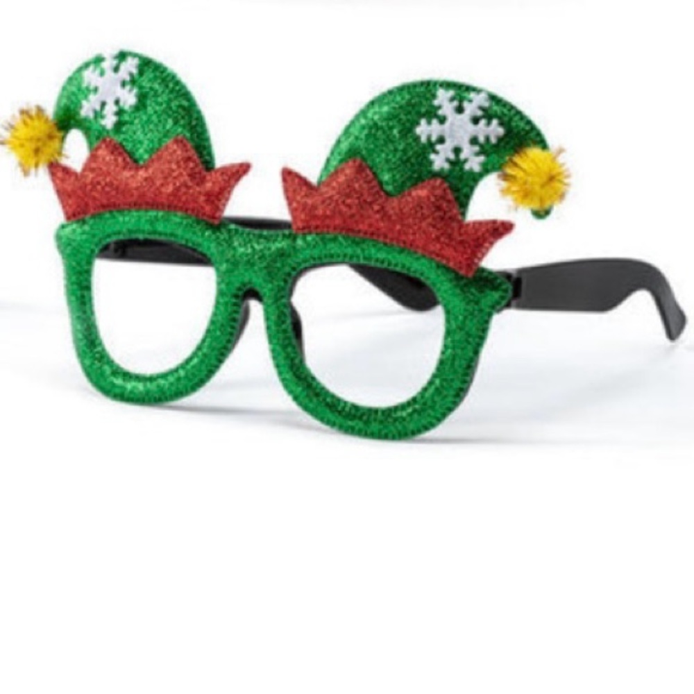 Demdaco Green and Red Elf Hat Glasses - Picture 2 of 4